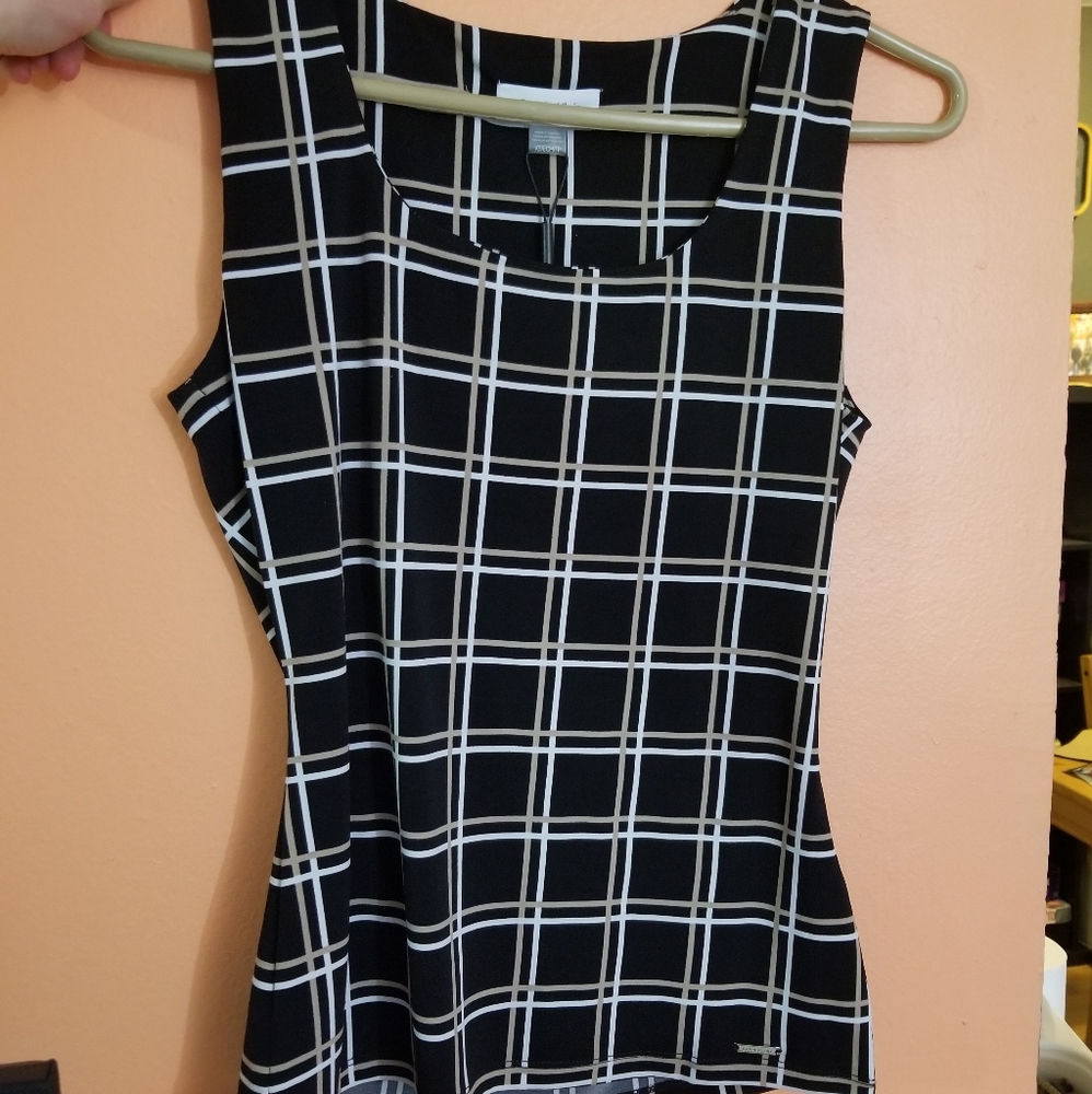NWT Calvin Klein sleeveless blouse patterned
